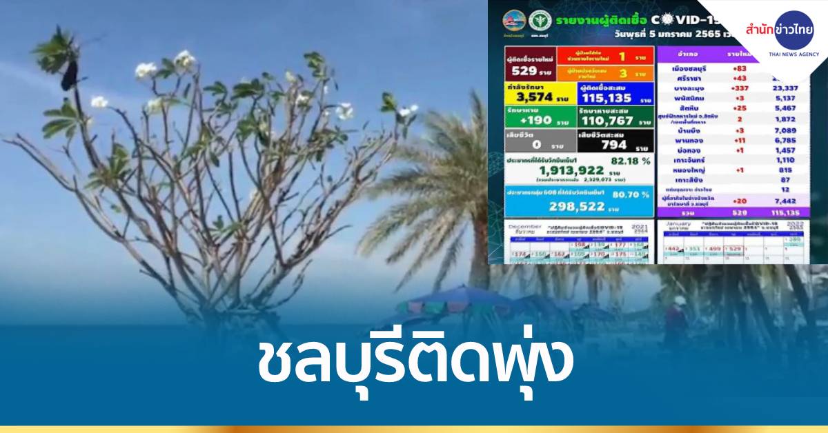 ชลบุรีติดเชื้อเพิ่ม 529 ราย จากหลายคลัสเตอร์ ผู้ว่าฯ ยันยังไม่ล็อกดาวน์