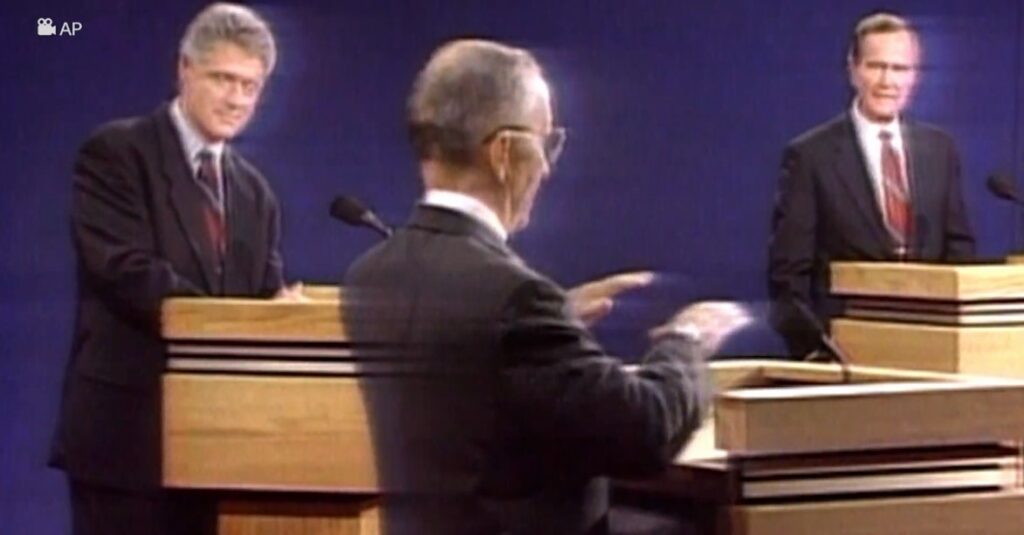 Bill Clinton and President George H. W bush debate