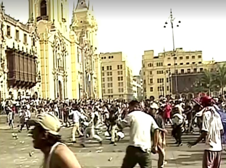 Protesters against Peru Government in 2000