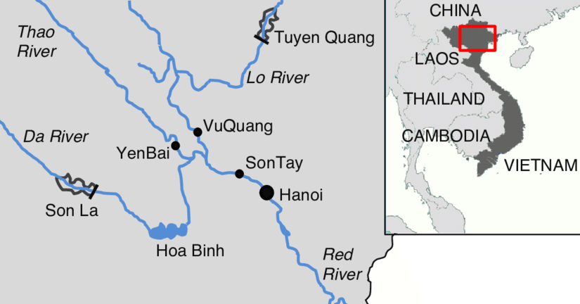 Red River basin of Vietnam map