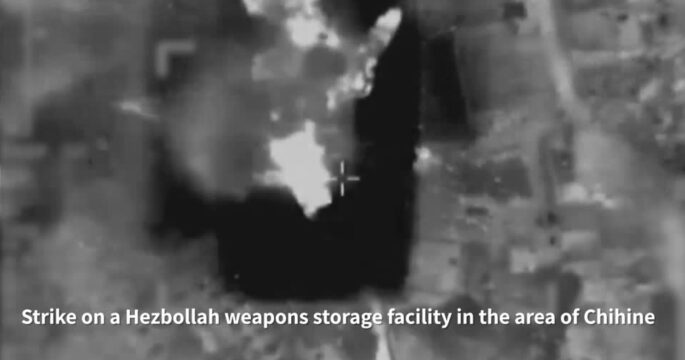 Israeli army releases videos said to show strikes on Hezbollah targets in Lebanon