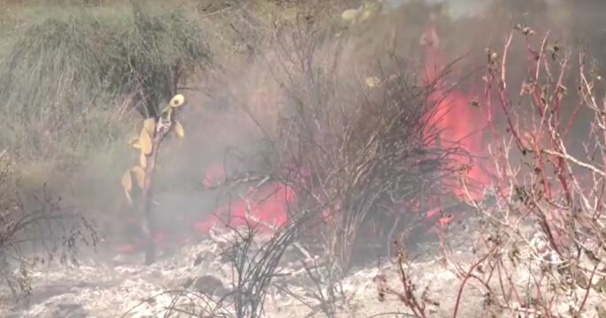 Fire in central Israel after missile fired from Yemen