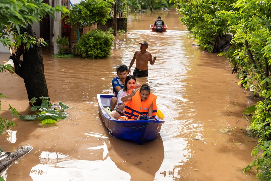 flood in Vientiane Laos