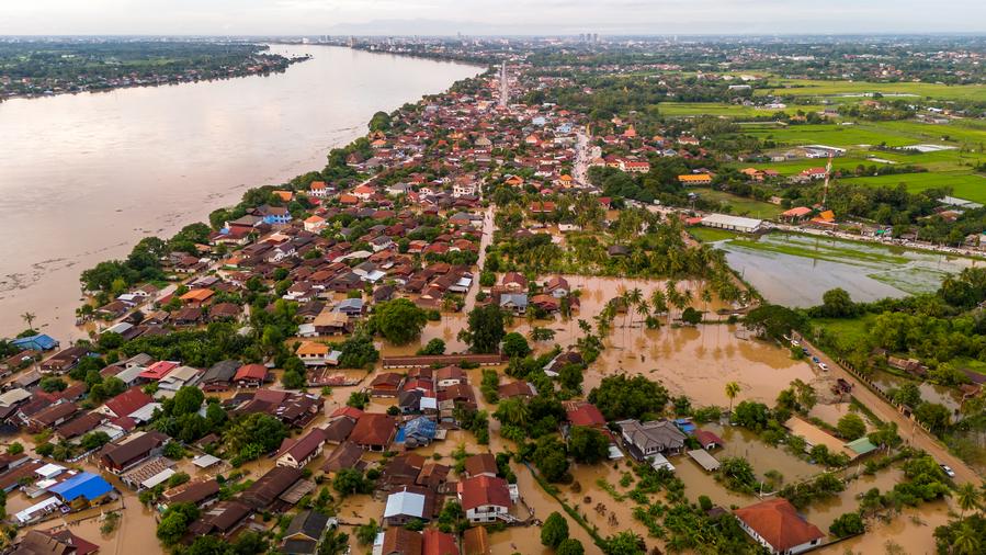 flood in Vientiane Laos