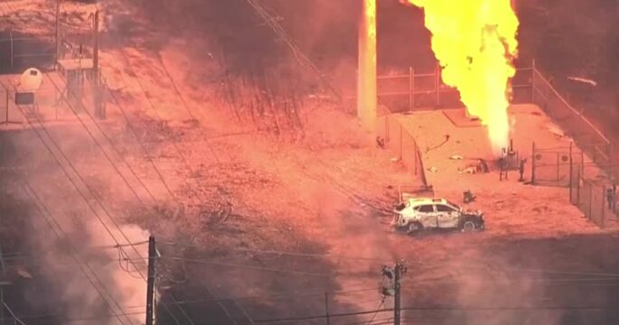 Aerials show massive pipeline fire in La Porte, Texas, evacuations underway