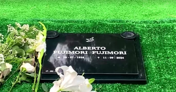 Former Peru President Alberto Fujimori's gravestone