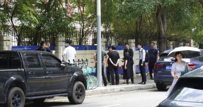 scene of the attack on a Japanese school pupil in Shenzhen, Guangdong Province