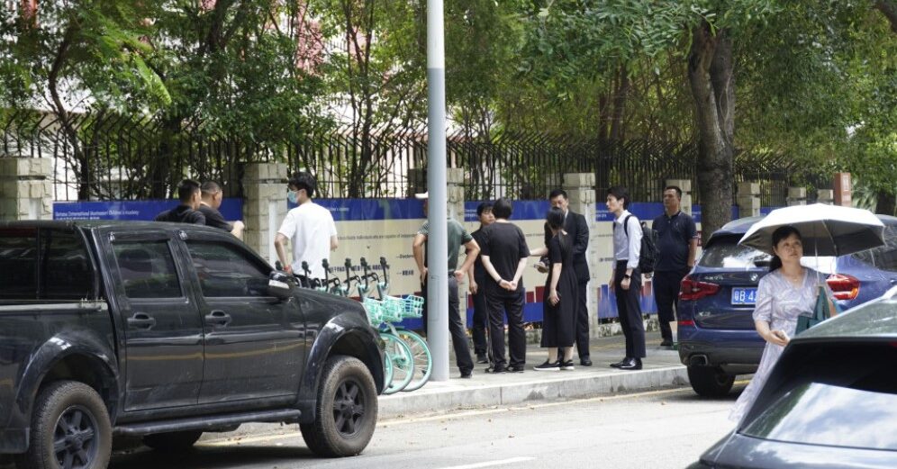 scene of the attack on a Japanese school pupil in Shenzhen, Guangdong Province