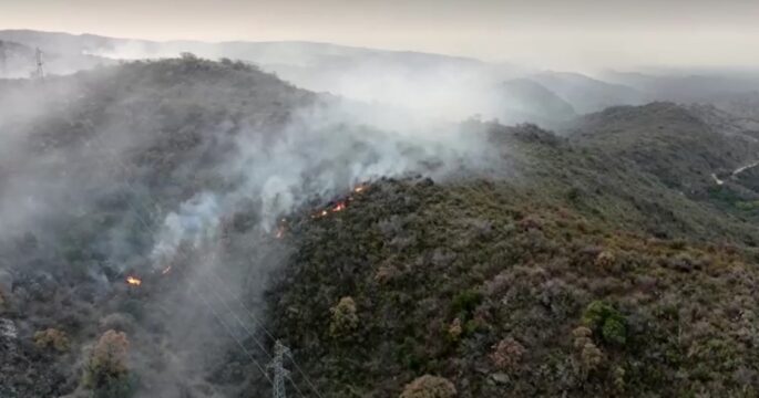 Wildfire leaves trail of destruction in central Argentina