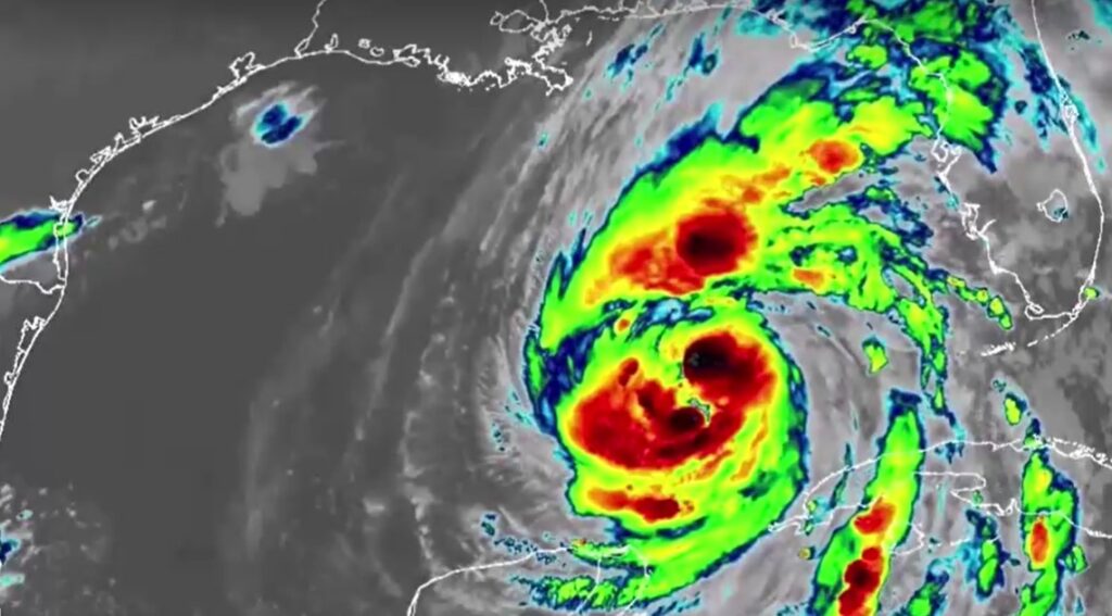 Satellite imagery shows Hurricane Helene barreling toward the Florida coast