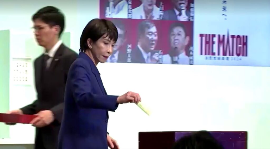 Sanae Takaichi votes for new LDP leader