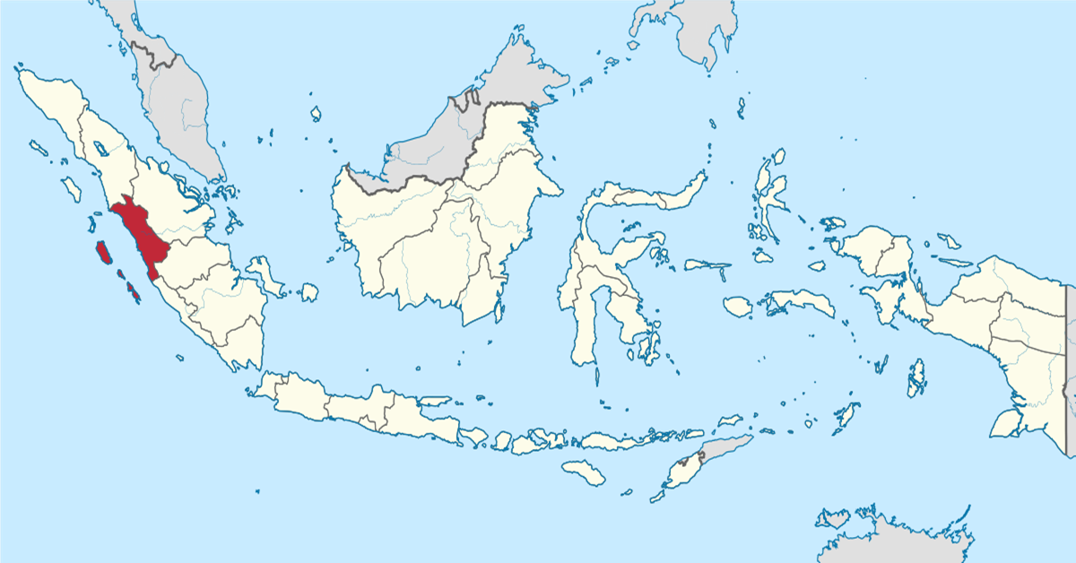 West Sumatra in Indonesia map