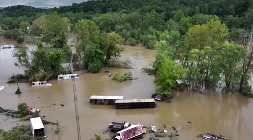 Drone footage shows apocalyptic scenes after Hurricane Helene slams into North Carolina