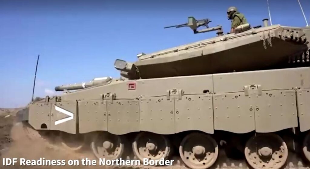 Israeli tank at northern border