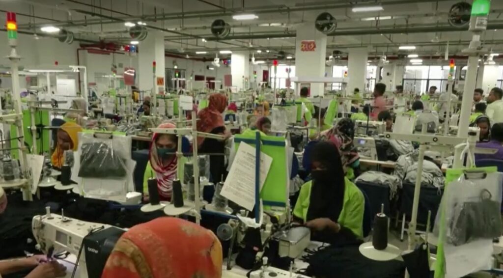 Bangladeshi workers in garment factory