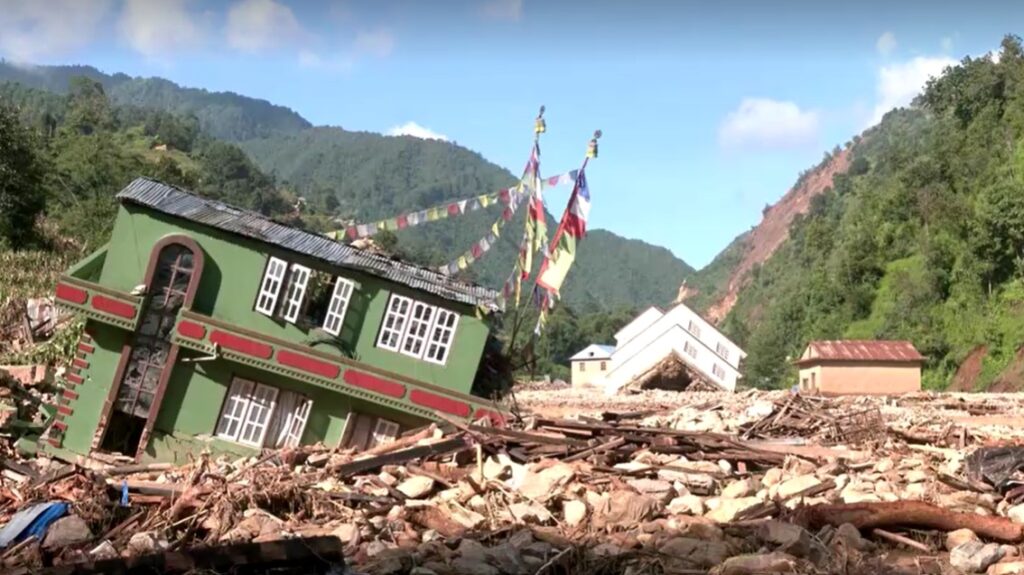 rural Nepal after floods and landslides