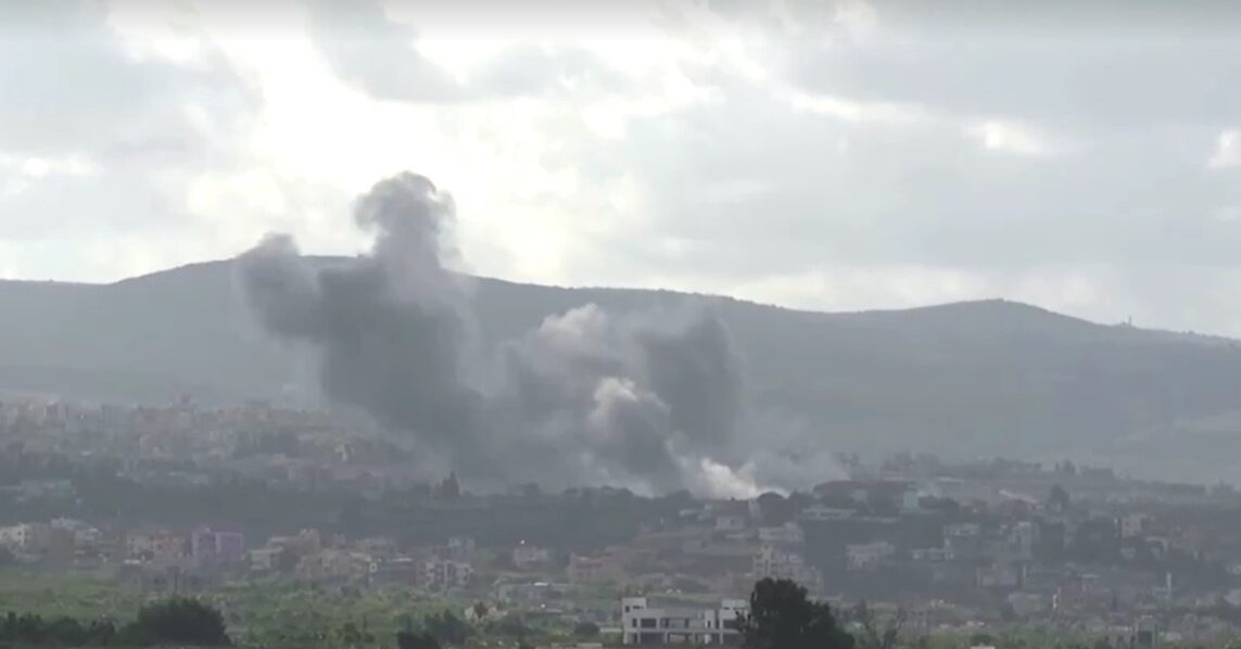 smoke rises over Tyre in southern Lebanon