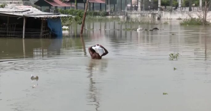 Flooding hits residential area in India's Uttar Pradesh