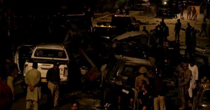 explosion near Karachi airport in Pakistan