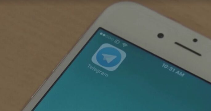 Telegram app on smartphone