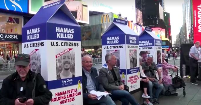 Milk cartons show American hostages holding by Hamas