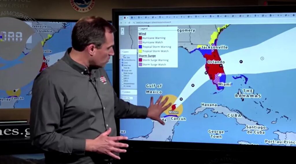 Hurricane Milton's path