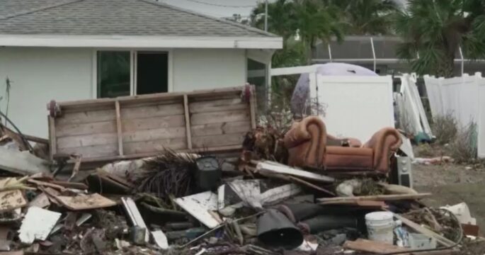 debris resulting from hurricane Milton in Florida