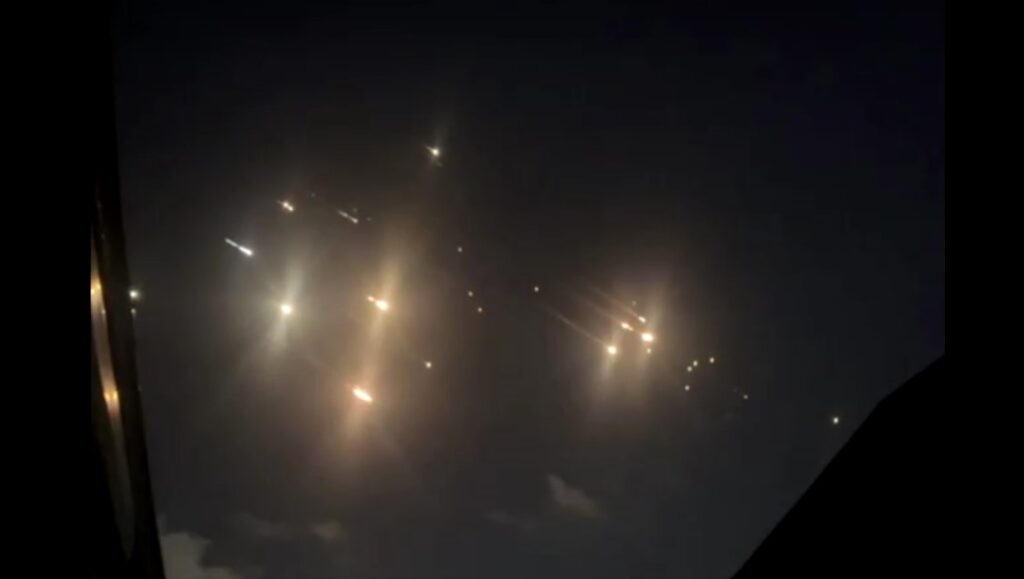 Rockets from Iran flying over Jerusalem