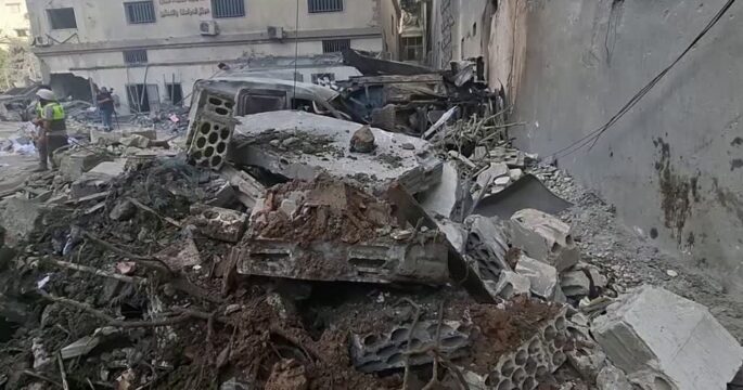 Lebanon's Nabatieh municipal headquarters left in ruins after Israeli airstrike