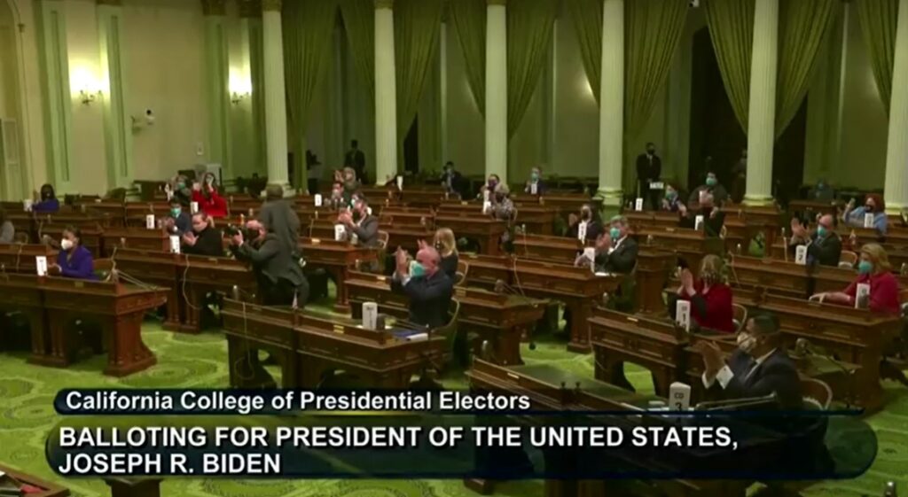 California Electoral College vote for Biden in 2020