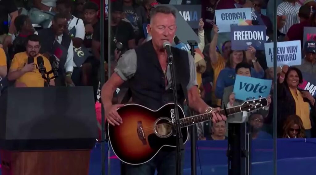 Bruce Springsteen in Harris rally