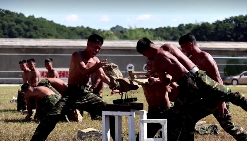 North Korea soldiers on training