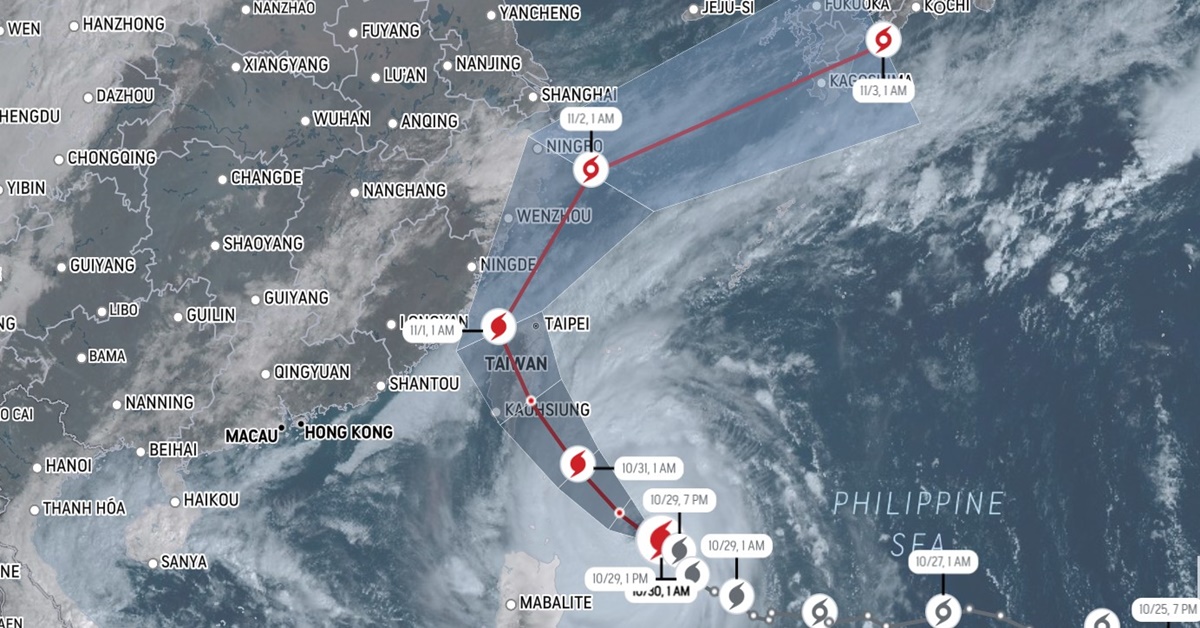 Typhoon Kong Ray path