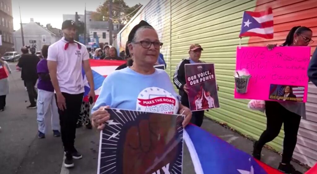 Puerto Rico protesters march for Harris