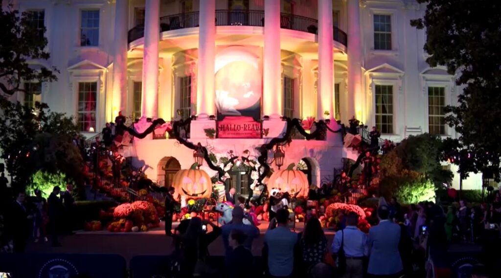 White House welcome Halloween trick-or-treaters