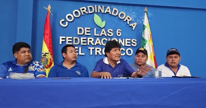 Bolivia's Morales at press conference