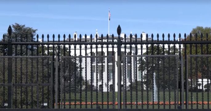 fence added in front of White House