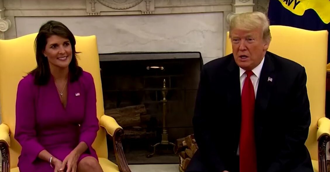 Nilkki Haley and Donald Trump in 2018