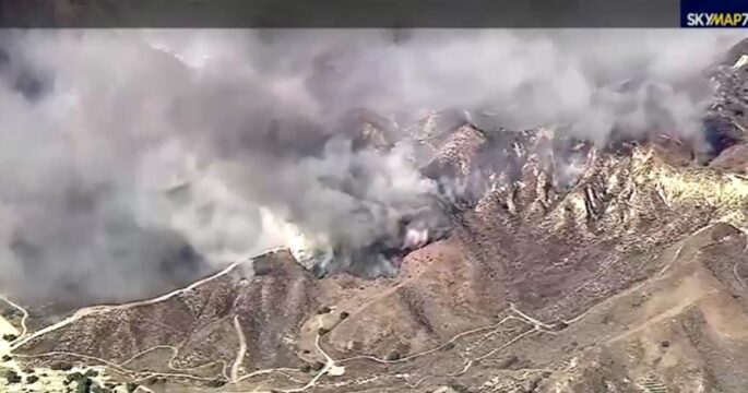 Aerial video shows raging wildfires in California