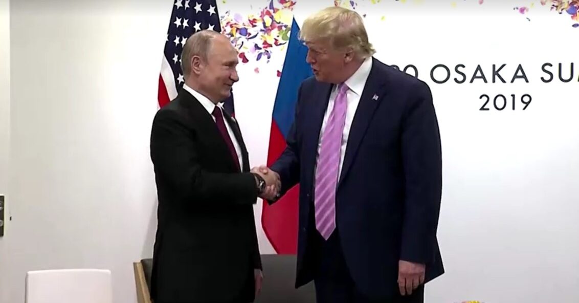 Putin and Trump shake hand in G20 Osaka Summit 2019