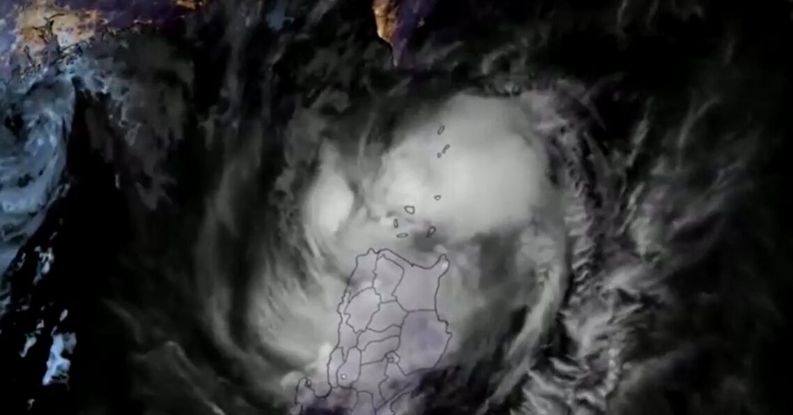 Satellite imagery captures typhoon Usagi moving over northeastern Philippines