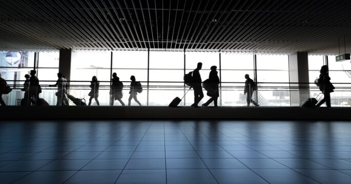 people at airport