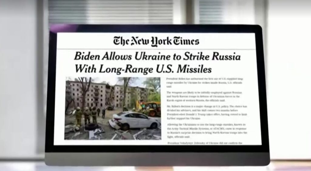 New York Times reports on Biden allows Ukraine to use its weapons on Russia