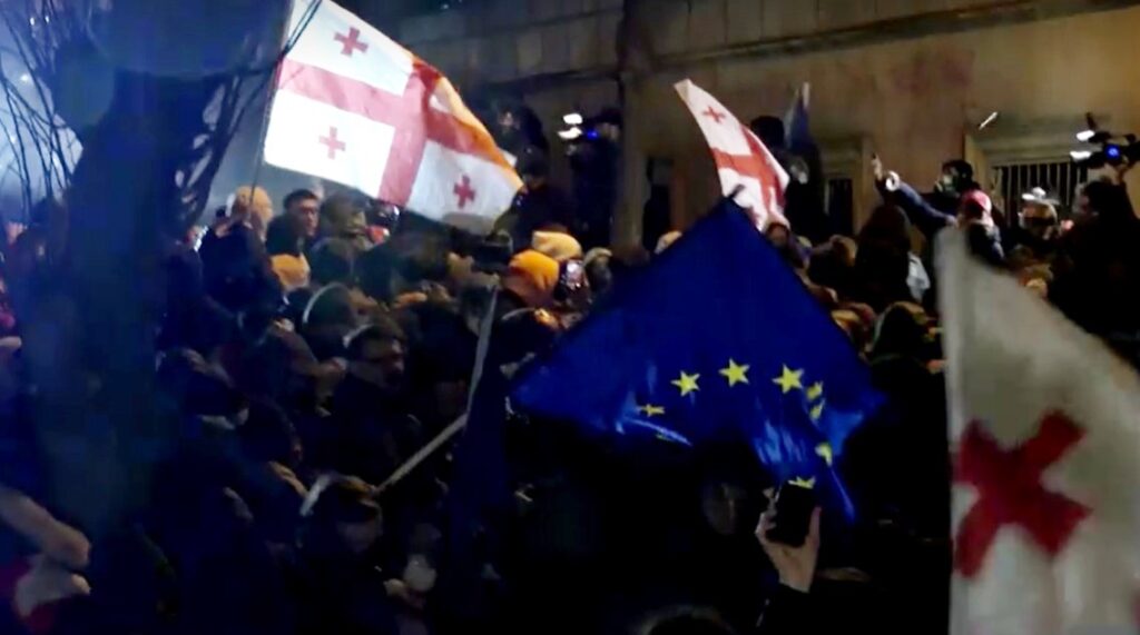 pro-EU demonstrators in Tbilisi