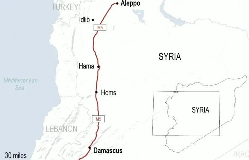 map of Aleppo and Idlib in Syria