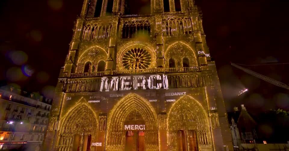 Notre-Dame re-opens with a 'merci' to those who saved it from the fire