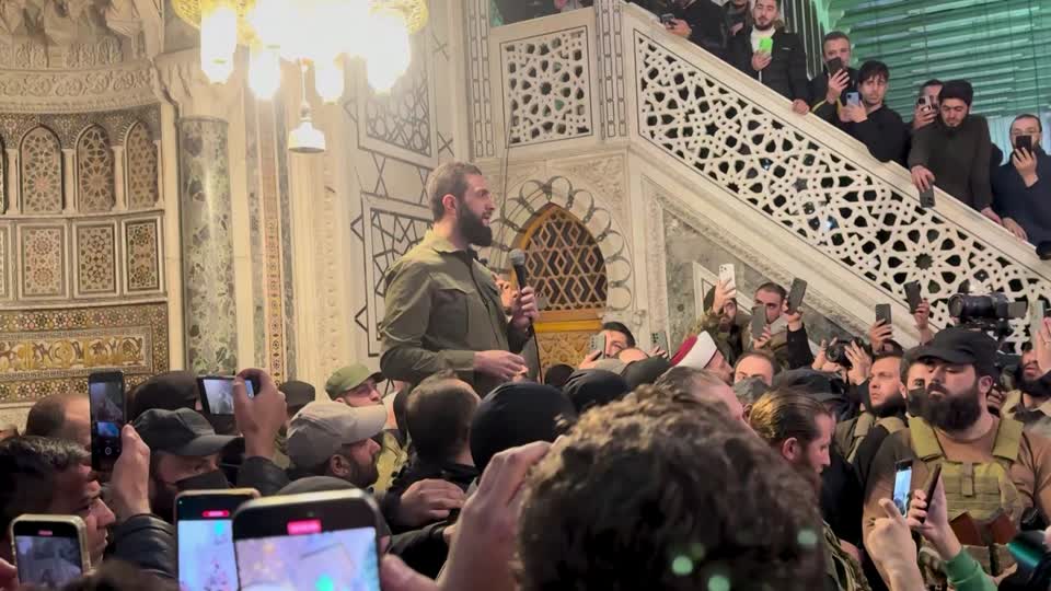 Golani to Syria crowd in Damascus following Assad's ouster