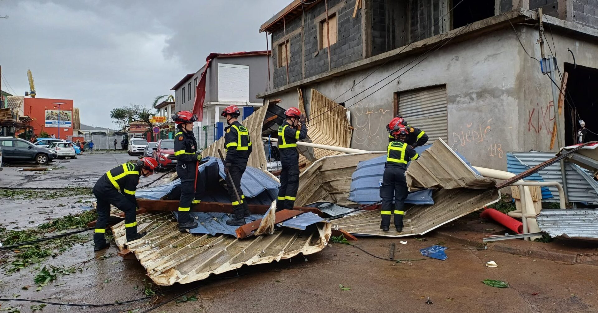 officers assess damages from Cyclone Chido