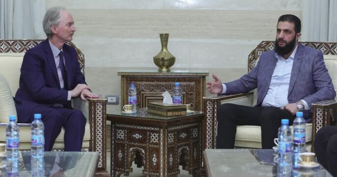 U.N. Syria envoy Geir Pedersen met with Syria's de facto leader Ahmad al-Sharaa