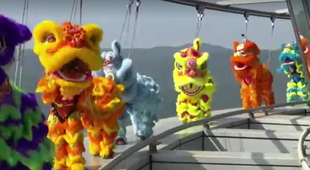 Macao stages aerial lion dance to mark 25th anniversary of return to China